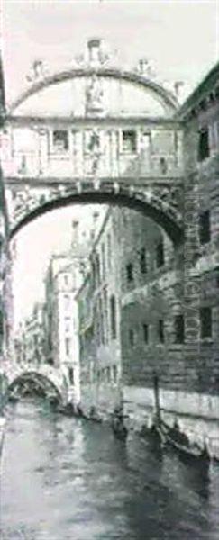 A View Of The Bridge Of Sighs, Venice by Angelo Della Mura