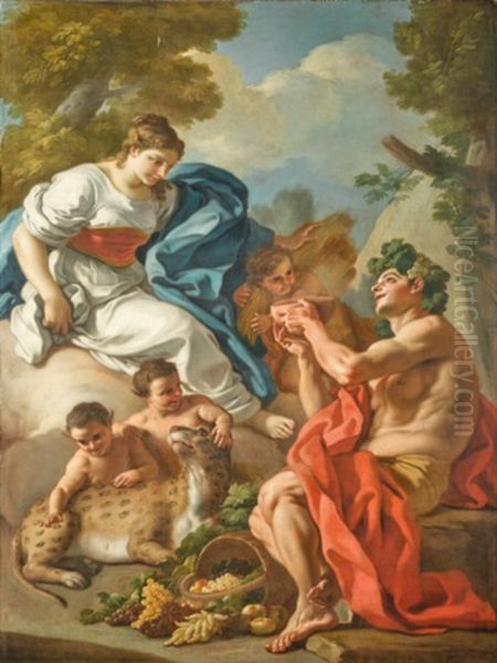 Bacchus And Ceres Oil Painting by Francesco de Mura