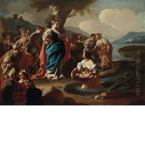 The Finding Of Moses Oil Painting by Francesco de Mura