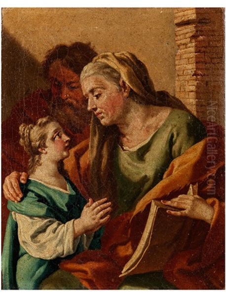 Die Heilige Anna Und Joachim Mit Dem Jungen Marienkind Oil Painting by Francesco de Mura