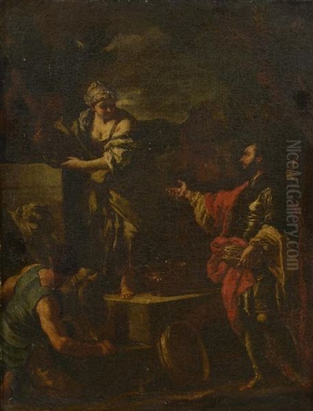 Rebecca Et Eliezer (after Solimena) by Francesco de Mura