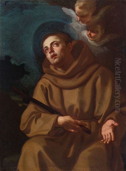 Heiliger Didakus (san Diego De Alcala) Oil Painting by Francesco de Mura