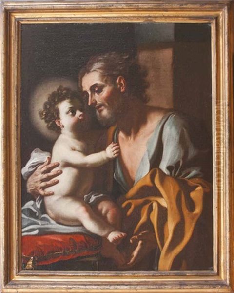 San Giuseppe E Il Bambino Oil Painting by Francesco de Mura