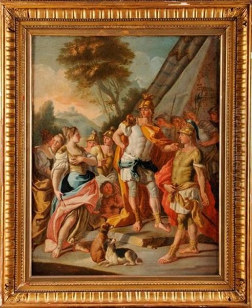 Sisygambis, Hephaestion Et Alexandre Le Grand Apres La Defaite Perse A Issos Oil Painting by Francesco de Mura