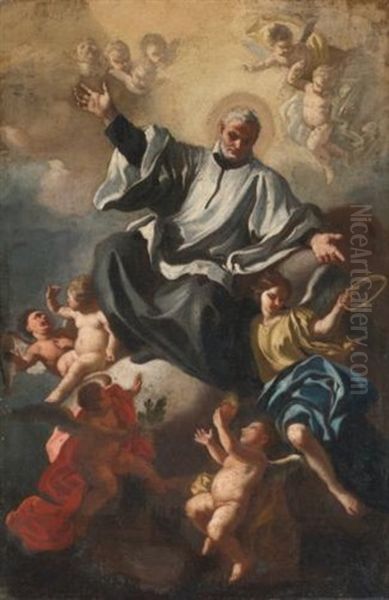 San Filippo Neri In Glory Oil Painting by Francesco de Mura