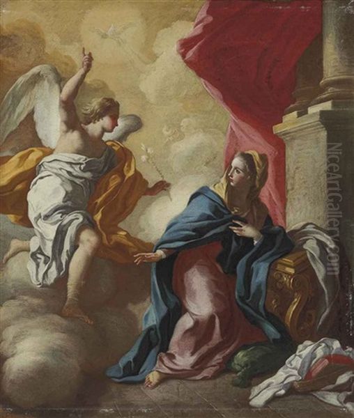 The Annunciation Oil Painting by Francesco de Mura