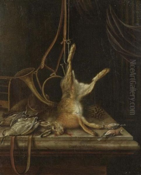 Hunting Still Life. 1678. Oil Painting by Jacobus Biltius