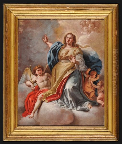 Vergine In Gloria Oil Painting by Francesco de Mura