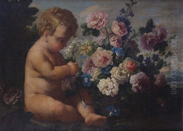 Allegoria Della Primavera (an Allegory Of Spring) Oil Painting by Francesco de Mura