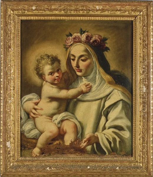 Santa Rosa Da Lima Con Il Bambino Gesu Oil Painting by Francesco de Mura