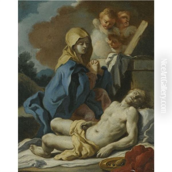 The Pieta (bozzetto) Oil Painting by Francesco de Mura