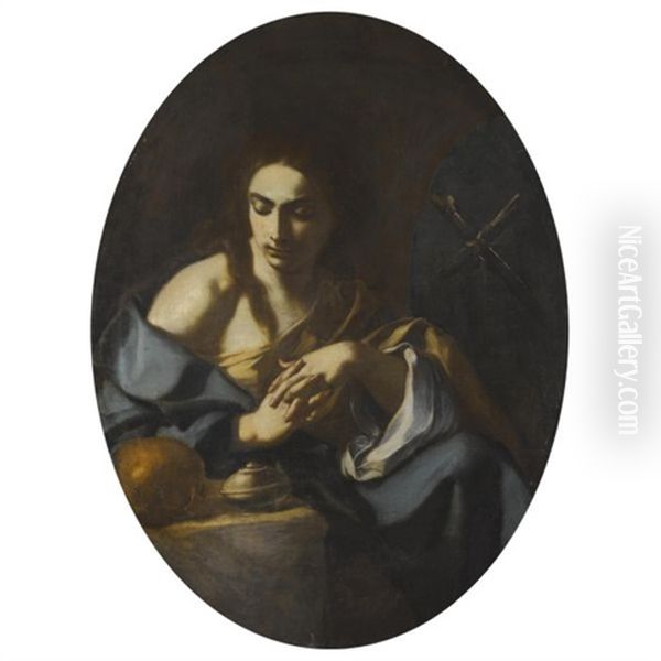 The Penitent Magdalen Oil Painting by Francesco de Mura