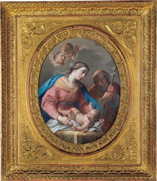 Die Heilige Familie - Sacra Famiglia Oil Painting by Francesco de Mura