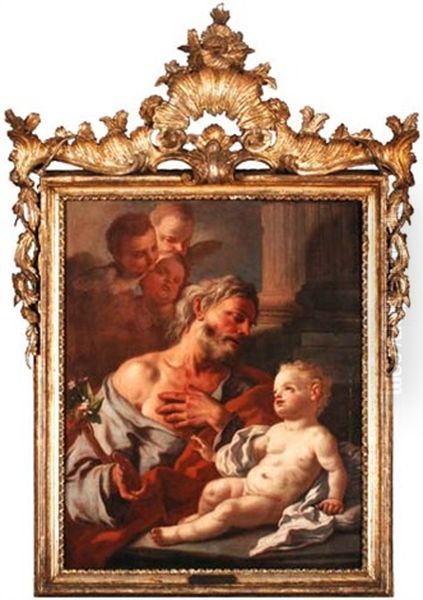 Joseph Mit Jesuskind Oil Painting by Francesco de Mura