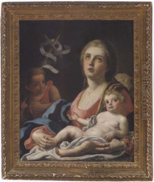 Madonna Mit Kind Und Johannesknaben (madonna Con Bambino E San Giovannino) Oil Painting by Francesco de Mura