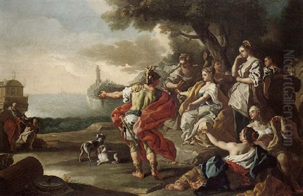 The Departure Of Aeneas Oil Painting by Francesco de Mura