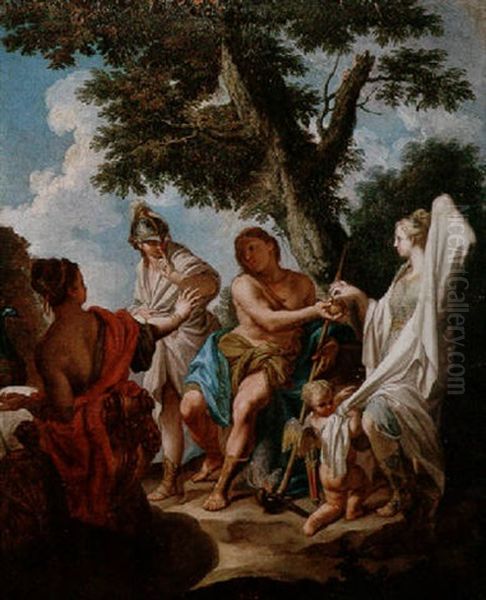 The Judgment Of Paris Oil Painting by Francesco de Mura