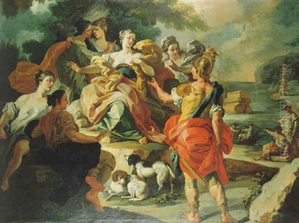 The Departure Of Aeneas Oil Painting by Francesco de Mura