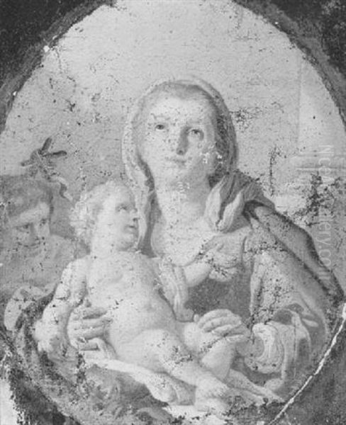 Madonna And Child With The Infant St.john Oil Painting by Francesco de Mura