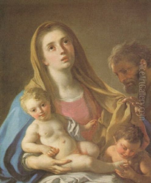 The Holy Family With The Infant Saint Joseph The Baptist Oil Painting by Francesco de Mura