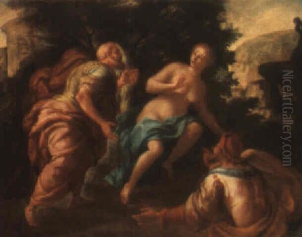 Susanna And The Elders Oil Painting by Francesco de Mura