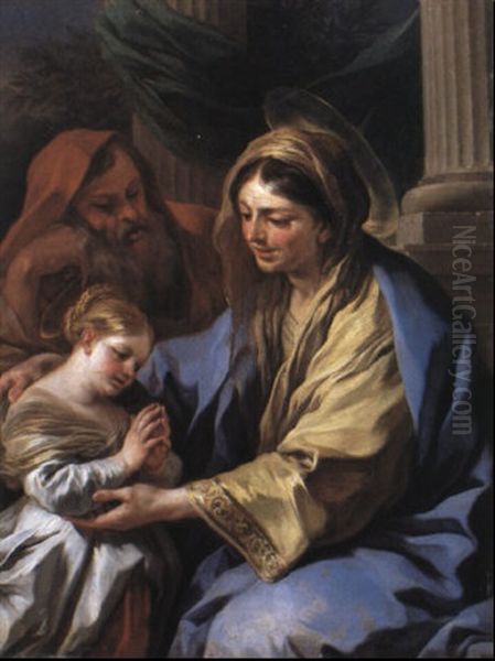 L'education De La Vierge Oil Painting by Francesco de Mura