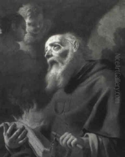 St. Anthony The Great Oil Painting by Francesco de Mura