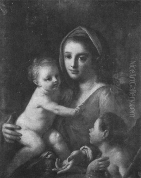 Madonna Col Bambino Oil Painting by Francesco de Mura