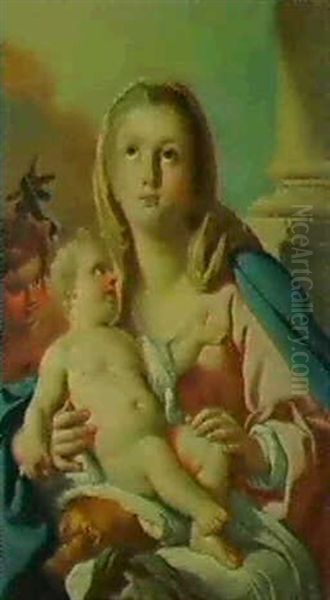 The Virgin And Child With Saint John Oil Painting by Francesco de Mura