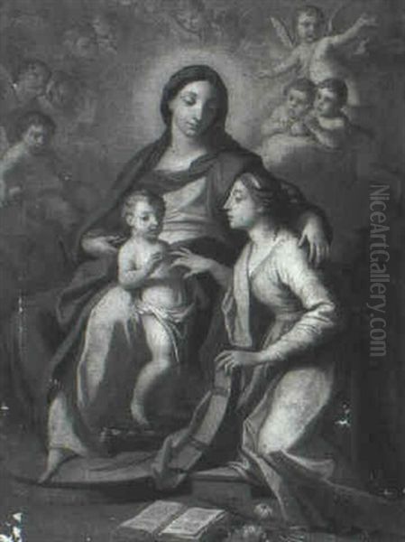 The Mystic Marriage Of Saint Catherine Oil Painting by Francesco de Mura