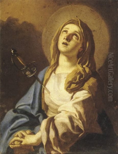 The Penitent Magdalen Oil Painting by Francesco de Mura