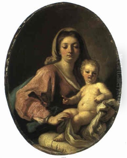 Vierge A L'enfant Oil Painting by Francesco de Mura