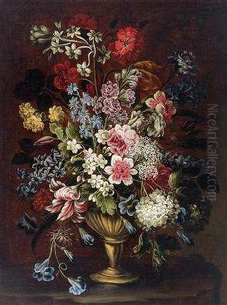 Blumenstrausin Einer Vase Oil Painting by Bartolommeo Bimbi