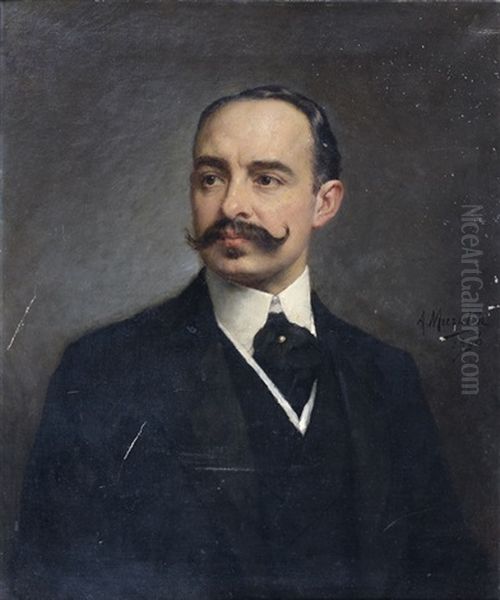 Portrait D'un Elegant Oil Painting by Alphonse Muraton