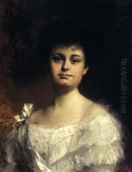 Portrait D'une Elegante Oil Painting by Alphonse Muraton