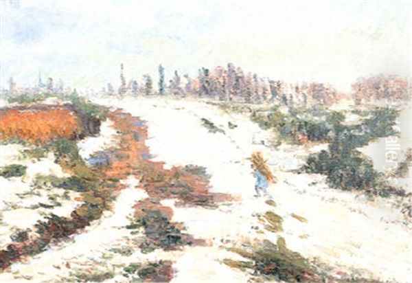 Environs D'auvers, Sous La Neige Oil Painting by Eugene Murer