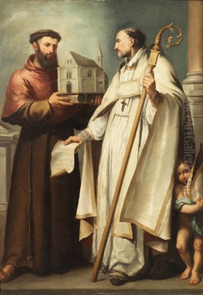 Saints Leander And Bonaventura Oil Painting by Bartolome Esteban Murillo