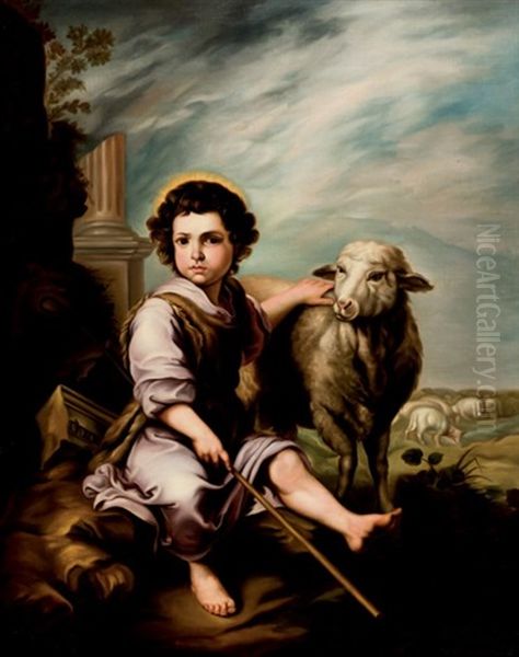 Divino Pastor Oil Painting by Bartolome Esteban Murillo