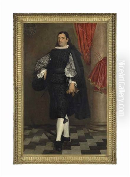 Portrait Of A Gentleman, Full-length, Presumably A Member Of The Ostigliani Family Oil Painting by Bartolome Esteban Murillo