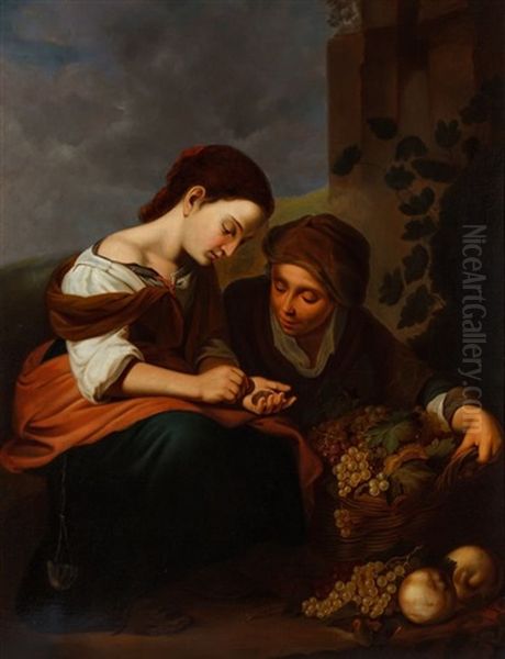 Sprzedawczynie Owocow Oil Painting by Bartolome Esteban Murillo