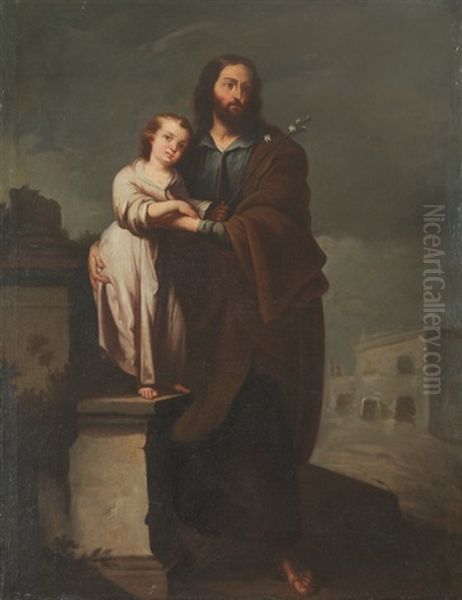 Joseph Und Jesuskind Oil Painting by Bartolome Esteban Murillo