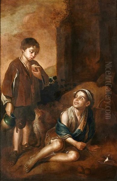 Invitacion Al Juego De La Argolla Oil Painting by Bartolome Esteban Murillo