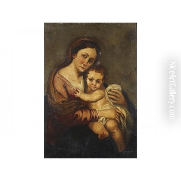 Virgen Con Nino Oil Painting by Bartolome Esteban Murillo