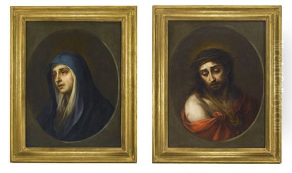 Ecce Homo; Mater Dolorosa (pair) Oil Painting by Bartolome Esteban Murillo