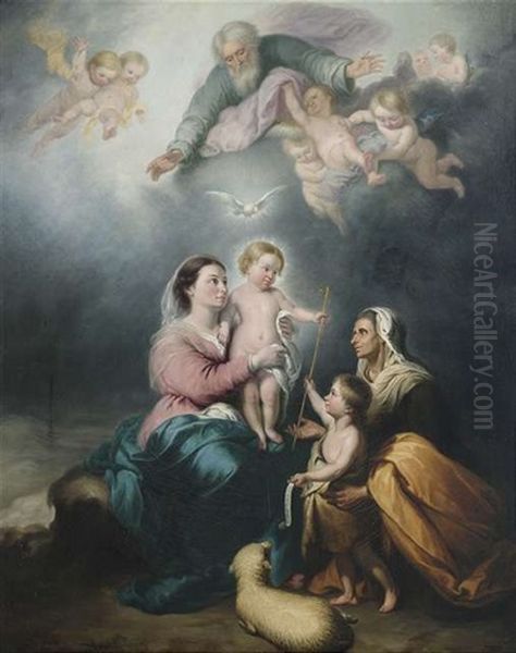 Die Heilige Familie Oder Die Jungfrau Von Sevilla Oil Painting by Bartolome Esteban Murillo