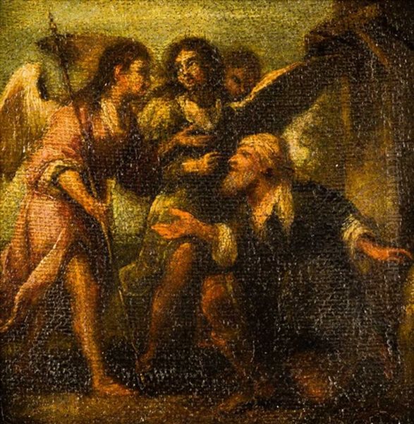 Abraham Recibe A Los Tres Angeles Oil Painting by Bartolome Esteban Murillo