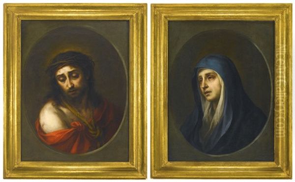 Ecce Homo Et Mater Dolorosa (pair) Oil Painting by Bartolome Esteban Murillo