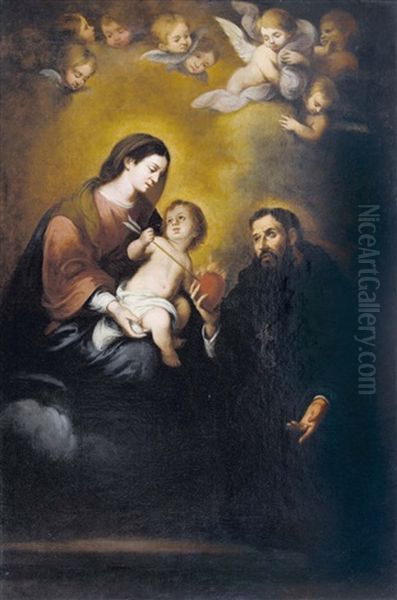 Der Heilige Augustinus Mit Maria Und Kind Oil Painting by Bartolome Esteban Murillo