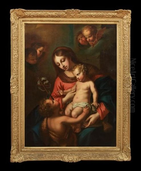 Virgin With Christ And John The Baptist Oil Painting by Bartolome Esteban Murillo