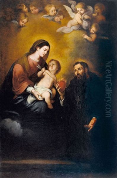 Der Heilige Augustinus Mit Maria Und Kind Oil Painting by Bartolome Esteban Murillo